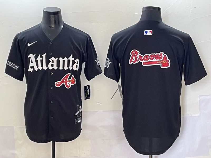 Men 2025 Atlanta Braves Blank Black Five generations Joint Name Nike MLB Jersey style 13->atlanta braves->MLB Jersey